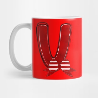 Letter V - Christmas Letter Mug